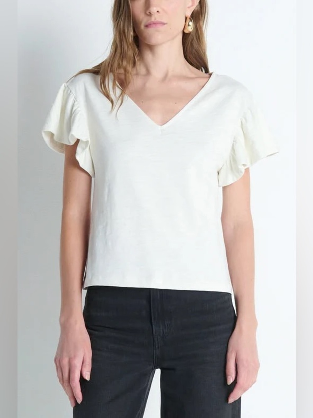 Anthropologie Nation Los Angeles Emma Flutter Sleeve Tee Blouse